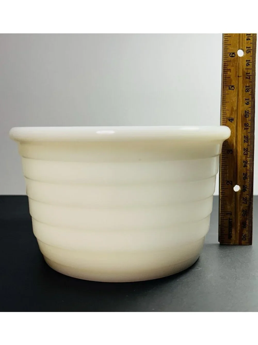 Milk Glass Small Mixing Bowl Vintage White Art Deco Beehive 1930’s 3.75